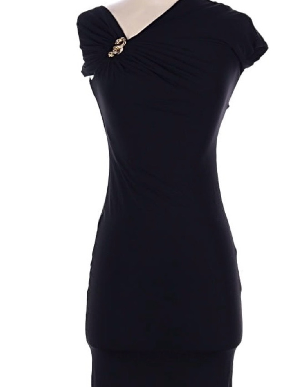 Roberto Cavalli Black One-Shoulder Dress with Gold Detail (Send offer!)
